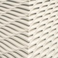 Symmetrical architectural facade with a modern geometric pattern, ideal for design inspiration.